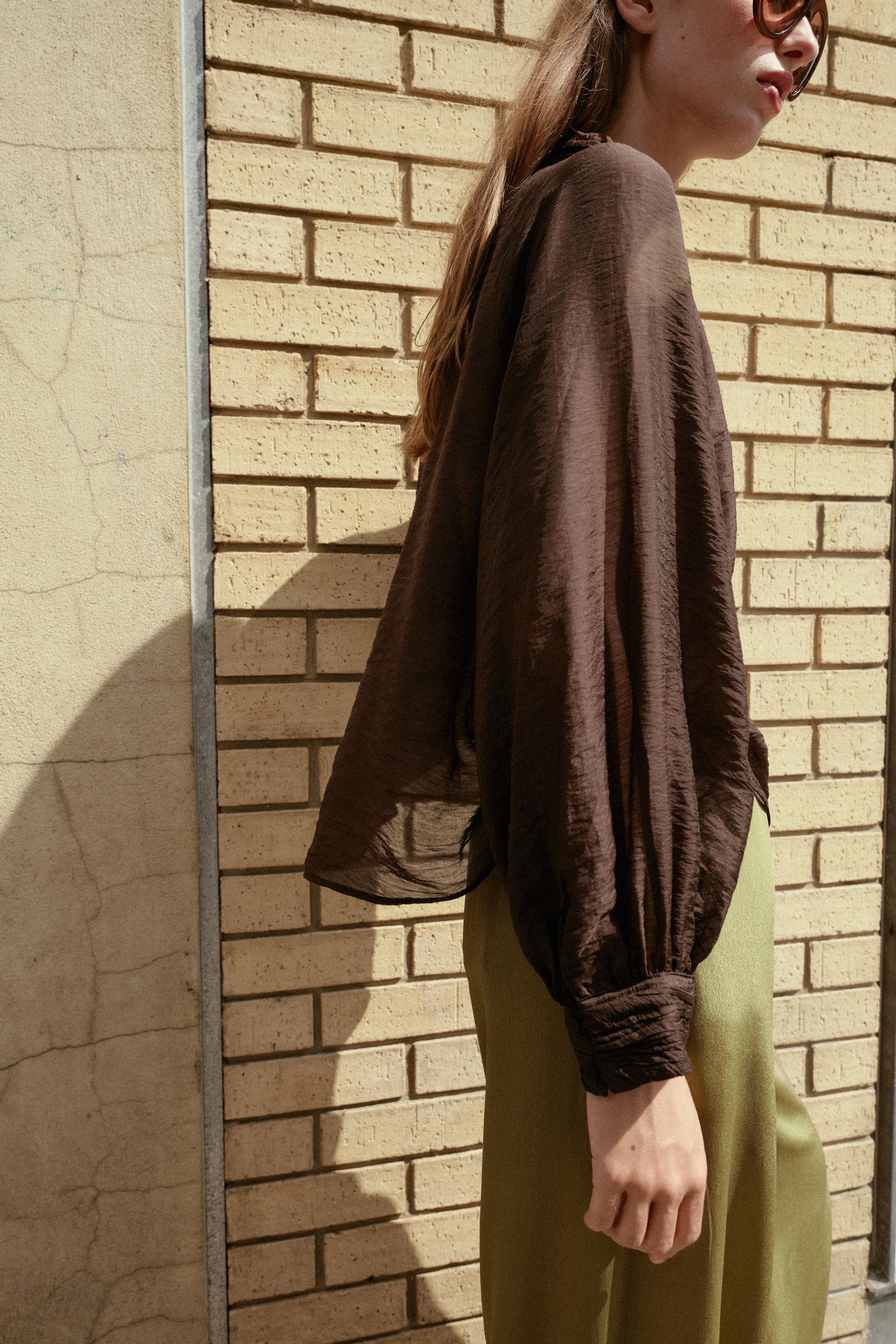 Puff Sleeve Sheer Blouse