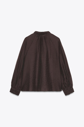 Puff Sleeve Sheer Blouse