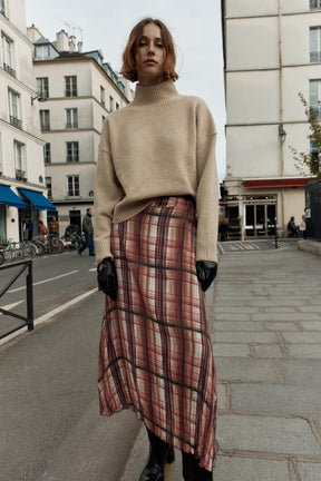 Checked Midi Skirt