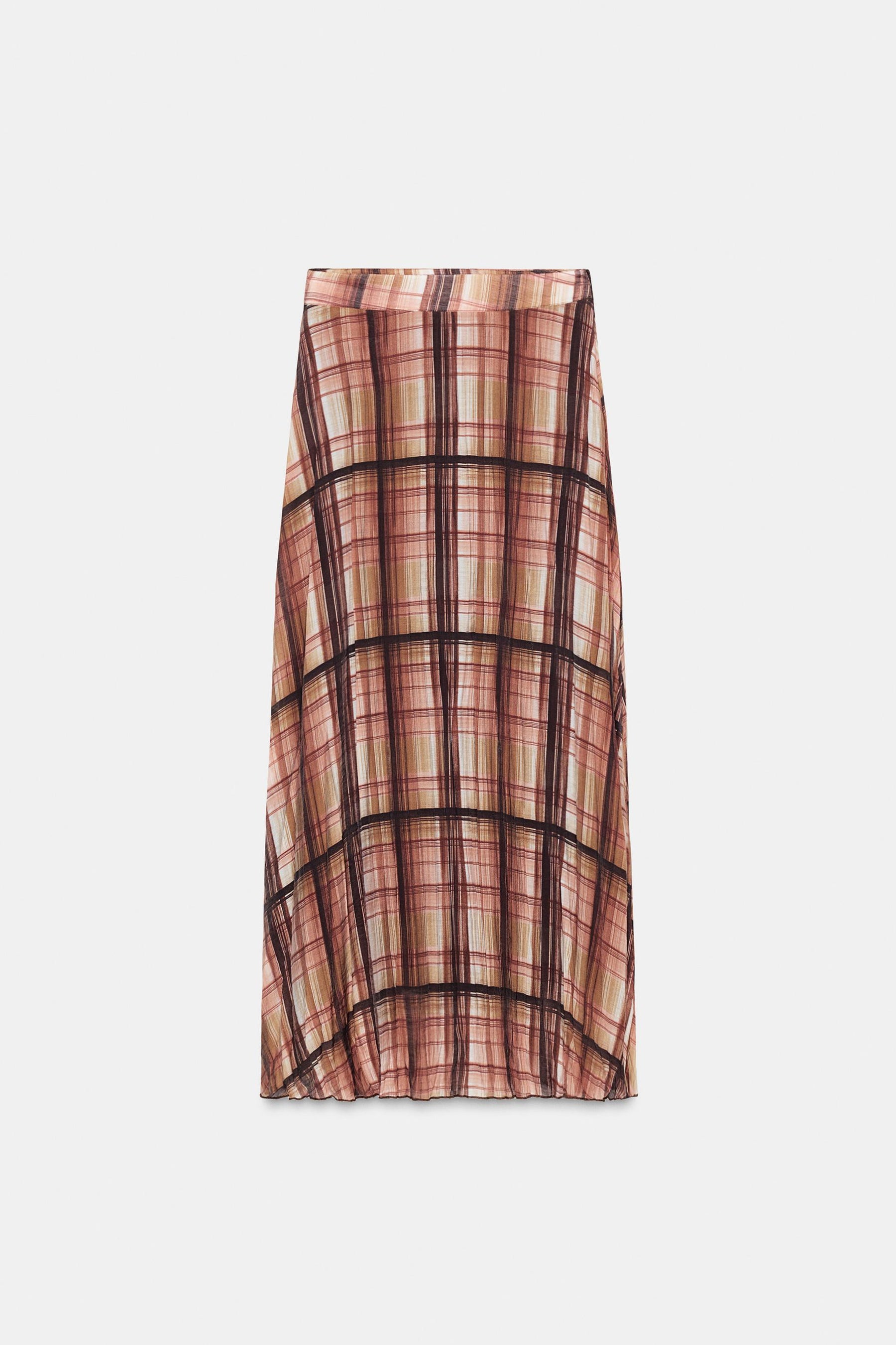 Checked Midi Skirt