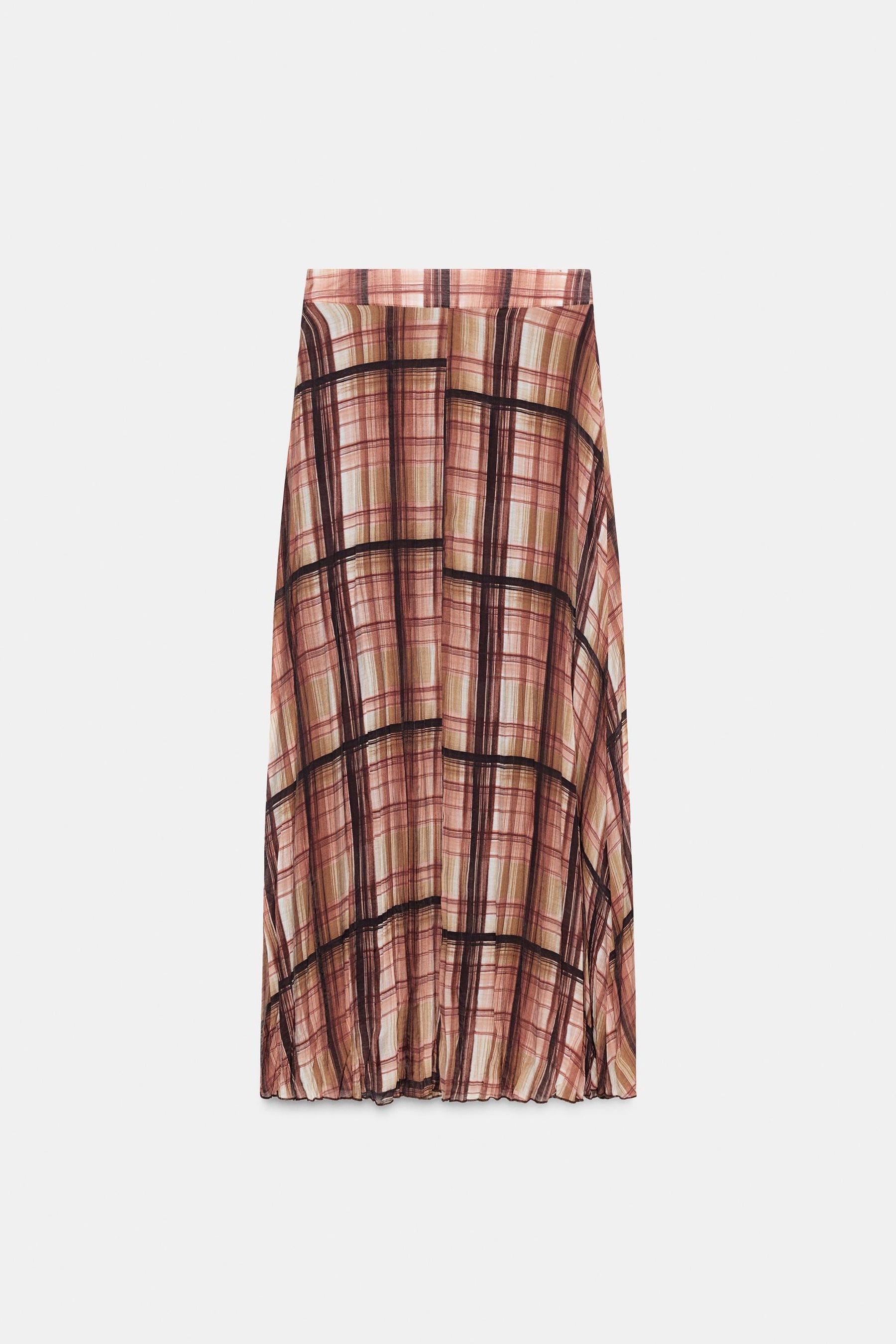 Checked Midi Skirt