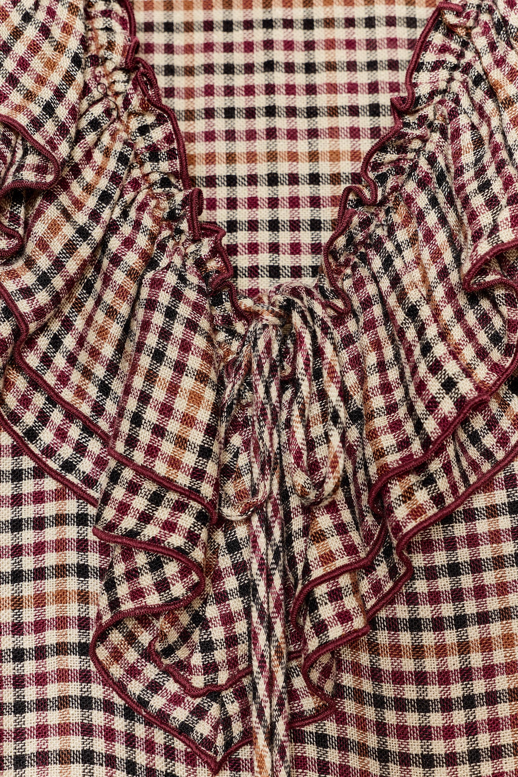 Ruffled Checked Blouse