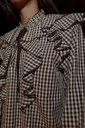 Ruffled Gingham Blouse