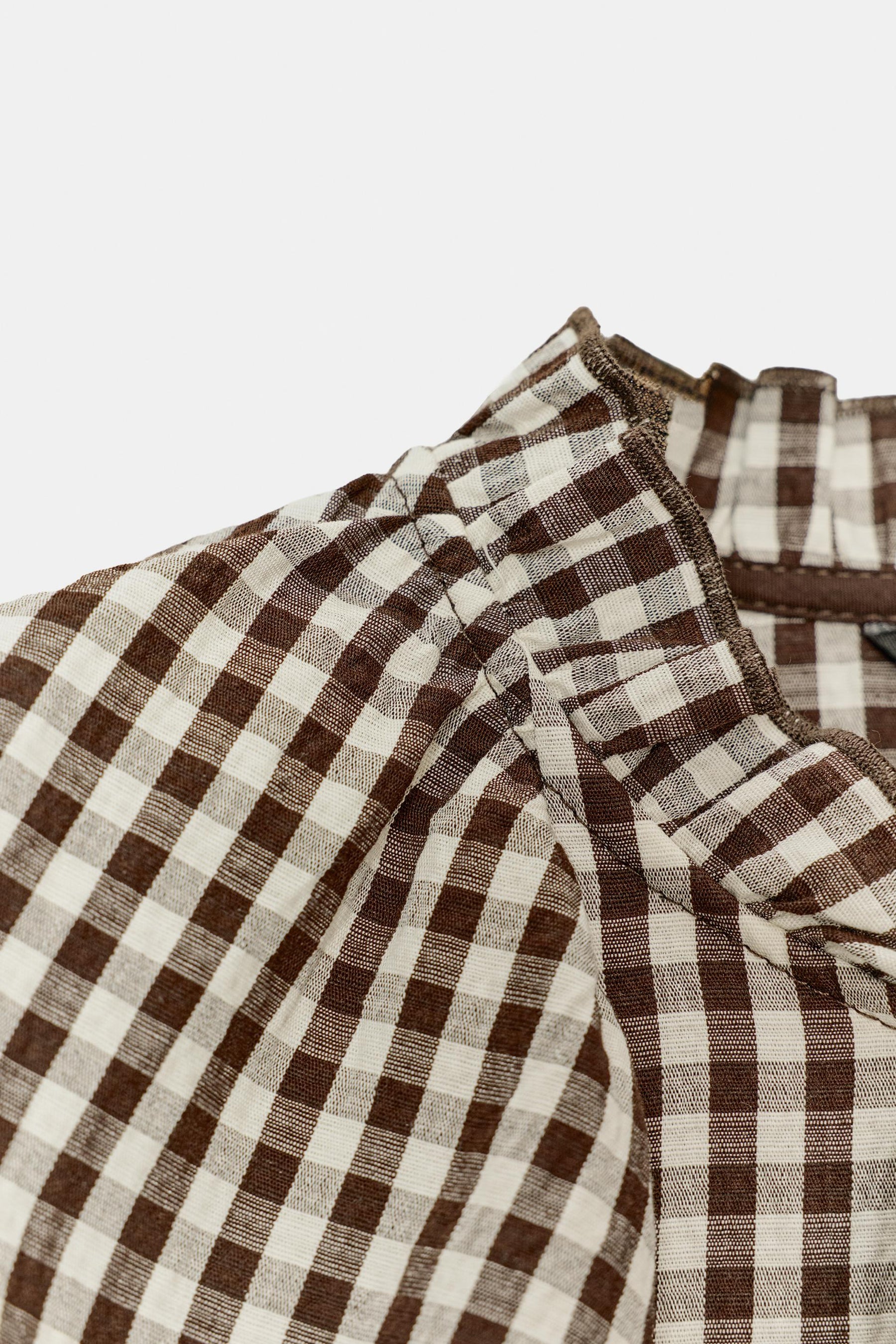 Ruffled Gingham Blouse