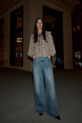 Ruffled Gingham Blouse