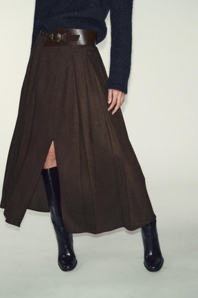 BELTED MIDI SKIRT