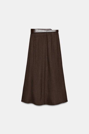 BELTED MIDI SKIRT