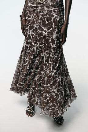 HALTER PRINTED TULLE MAXI DRESS - Image 4