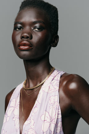 LONG PRINTED TULLE DRESS - Image 3