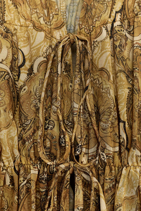 Tied-Detail Printed Blouse