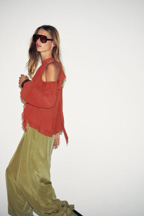 Ruffled Halter Neck Blouse