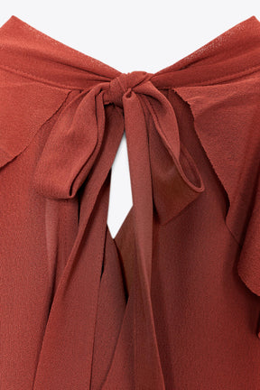 Ruffled Halter Neck Blouse