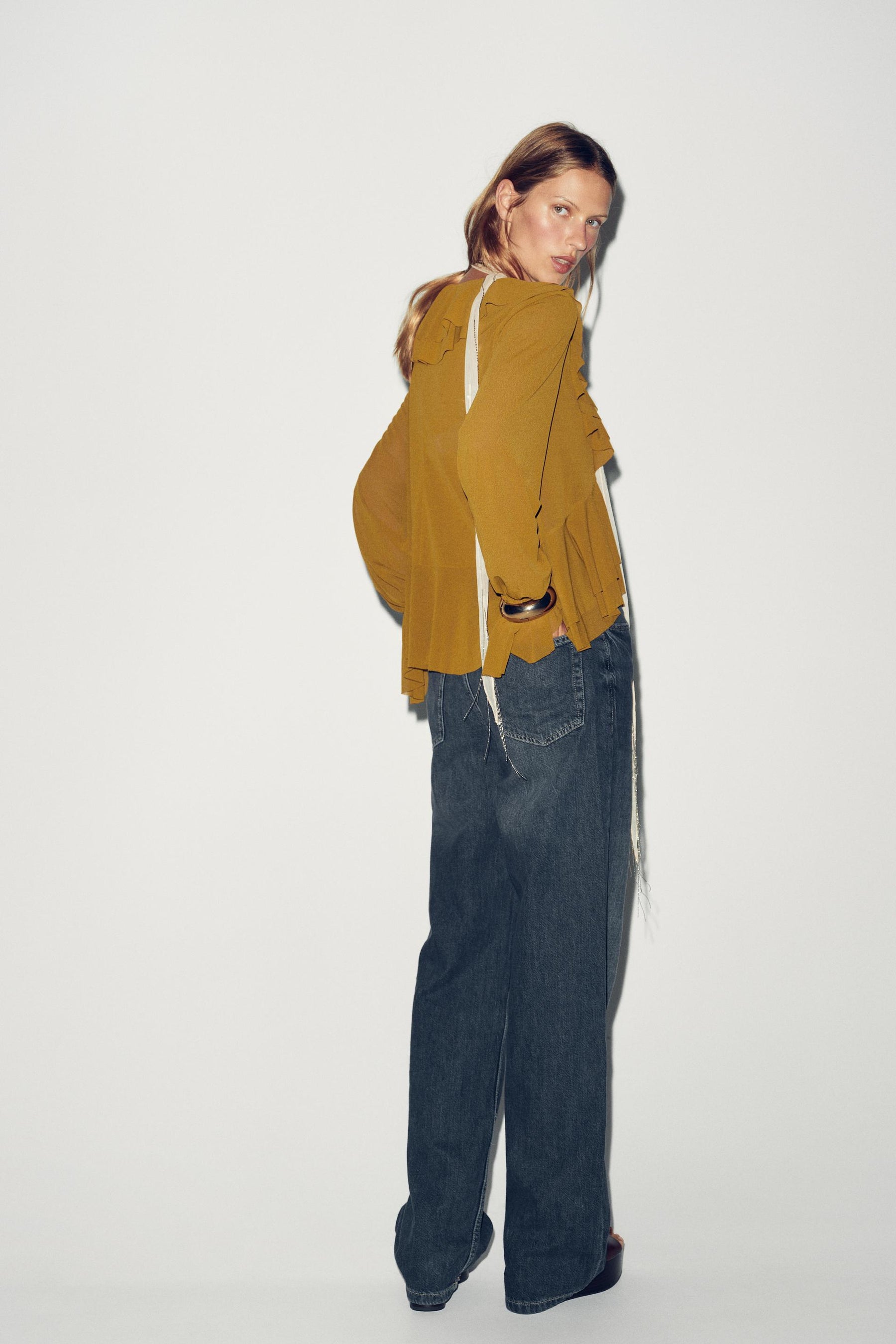 Ruffled Flowing Blouse