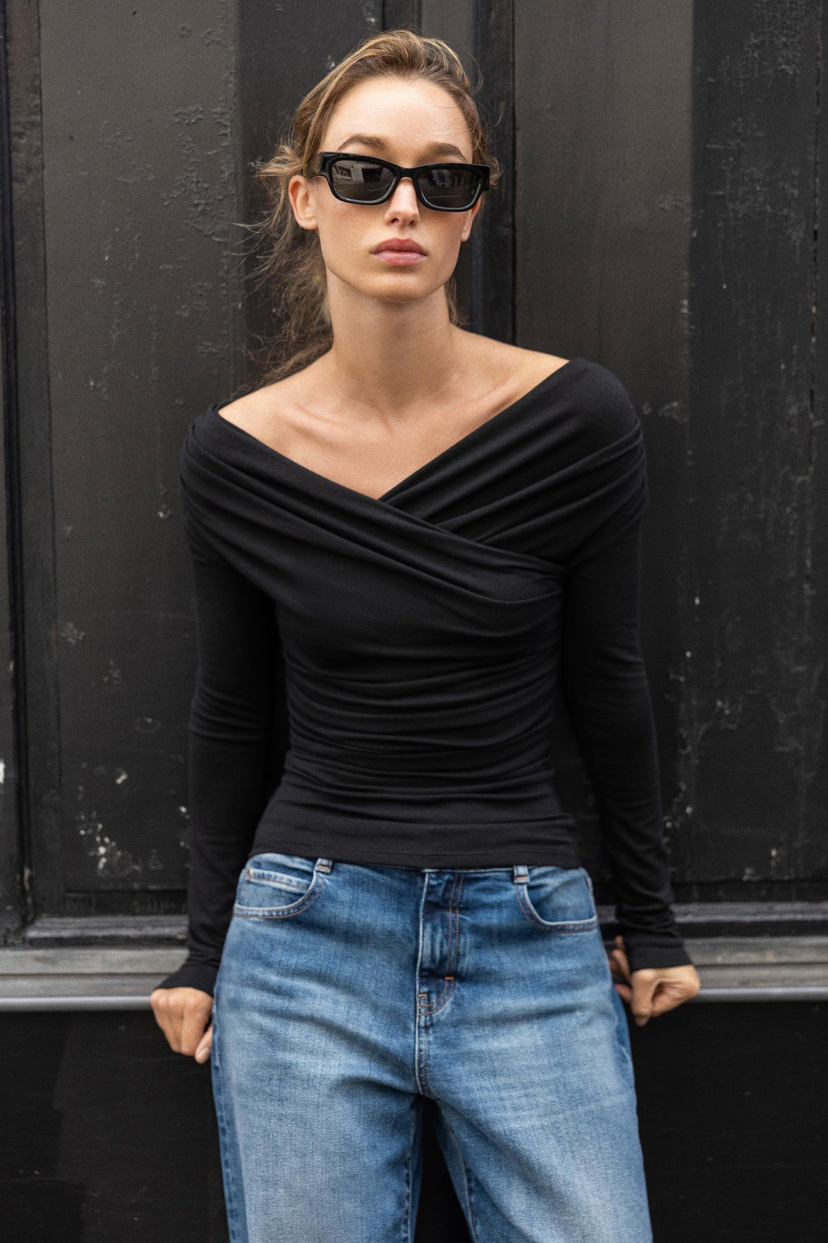 Draped Wrap Top