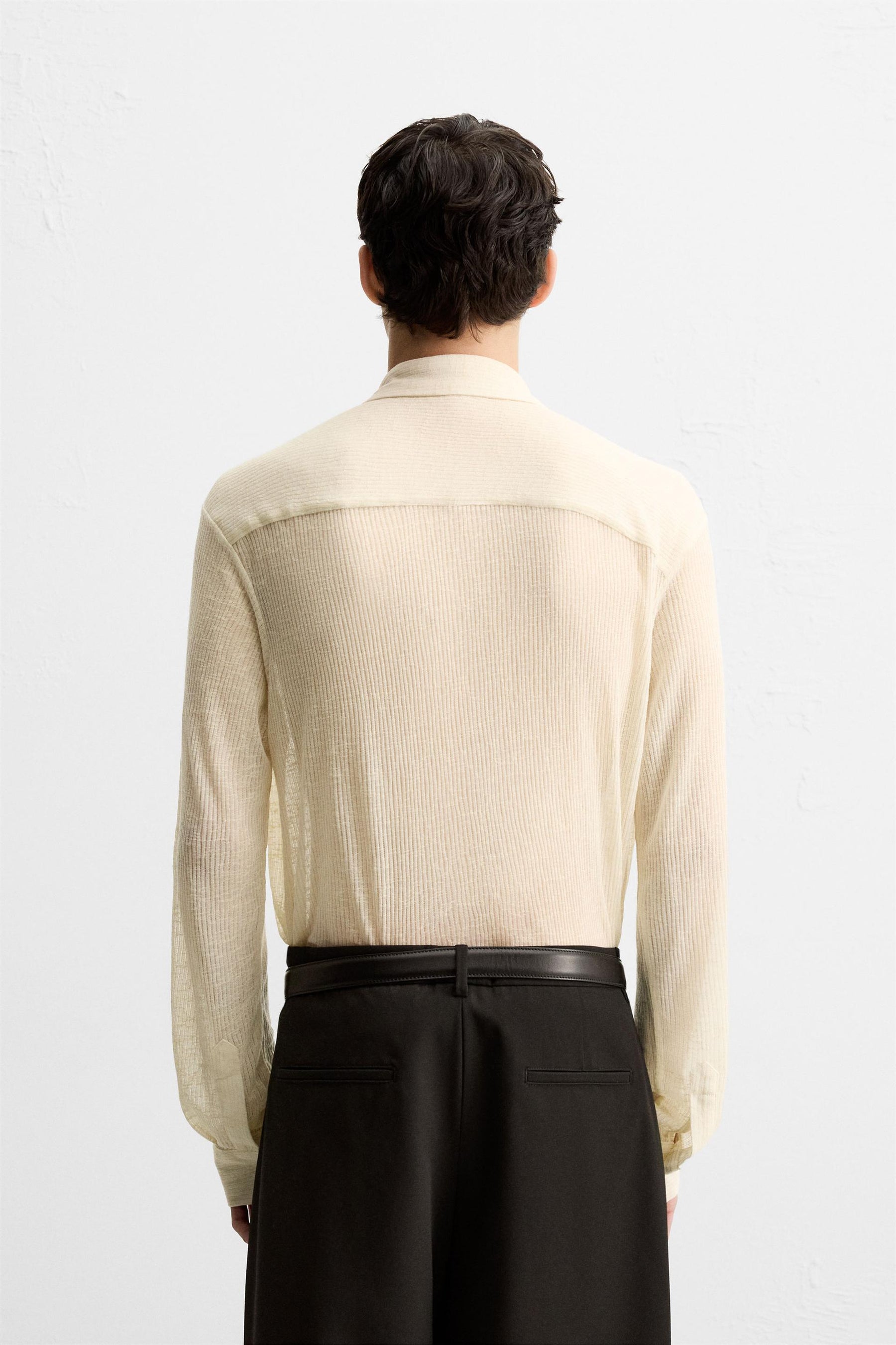 TEXTURED SEMI-SHEER SHIRT - Image 3