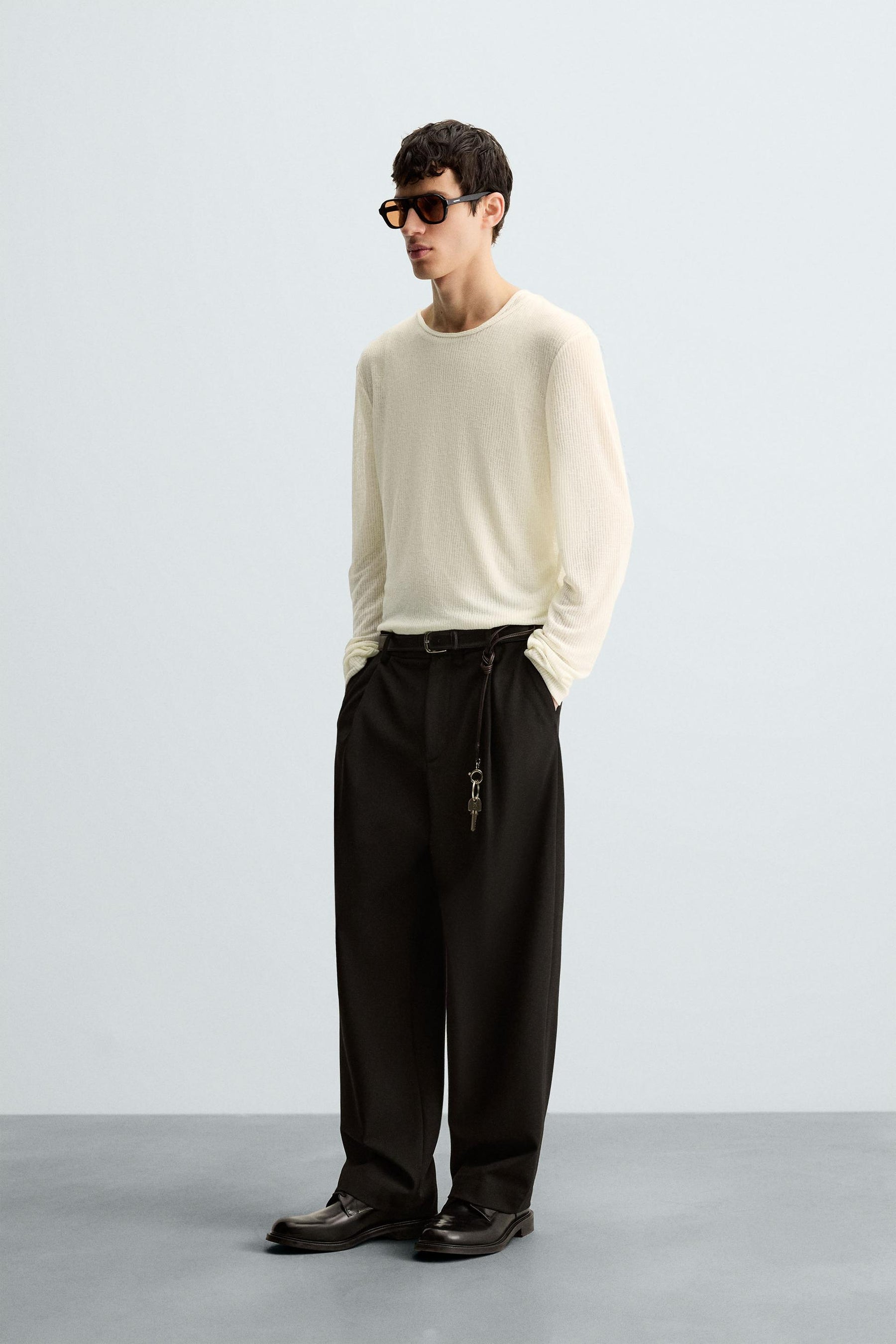 SEMI-SHEER TEXTURED T-SHIRT - Image 4