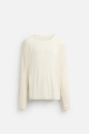 SEMI-SHEER TEXTURED T-SHIRT - Image 7