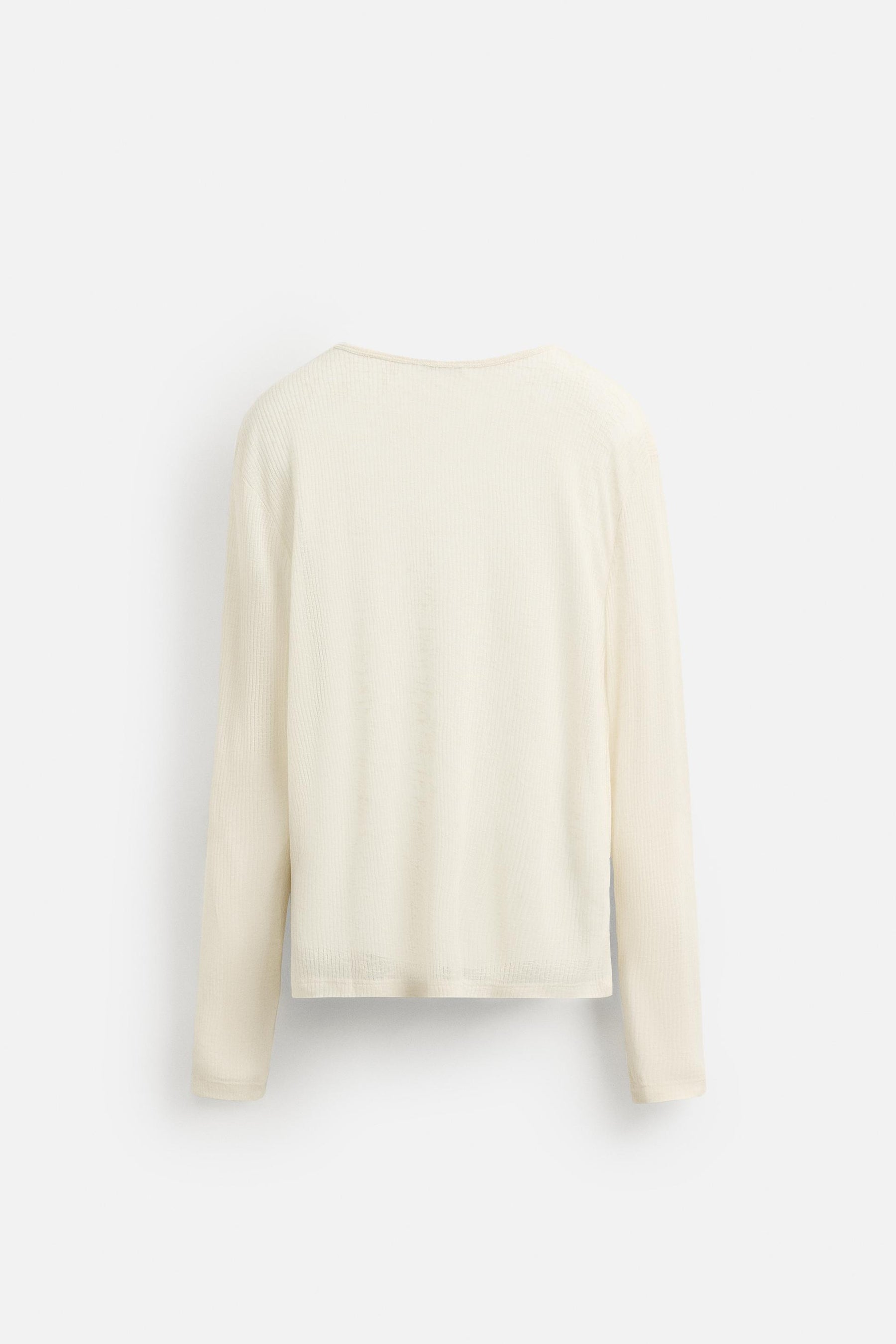 SEMI-SHEER TEXTURED T-SHIRT - Image 8