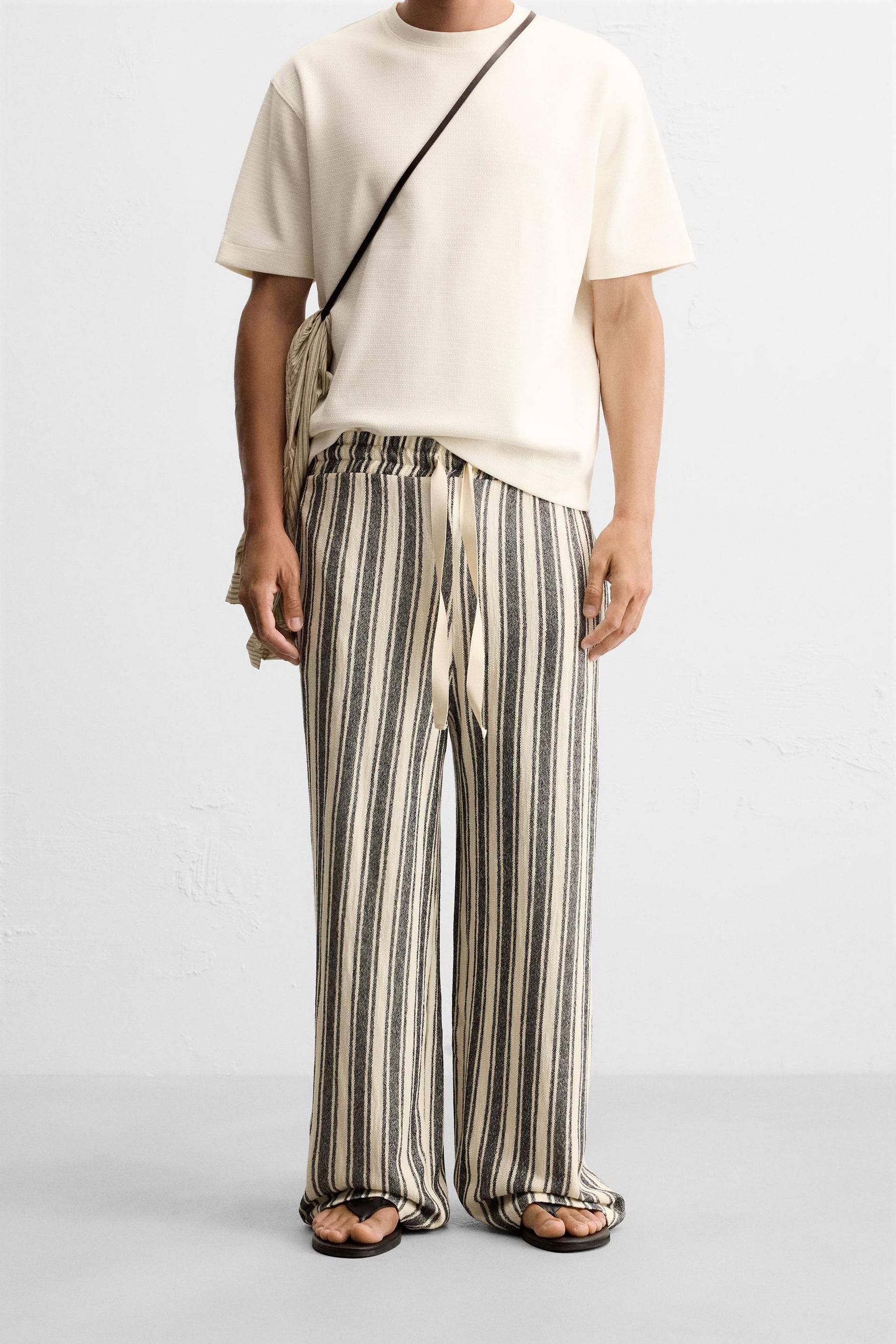 STRIPED JACQUARD TROUSERS - Image 2