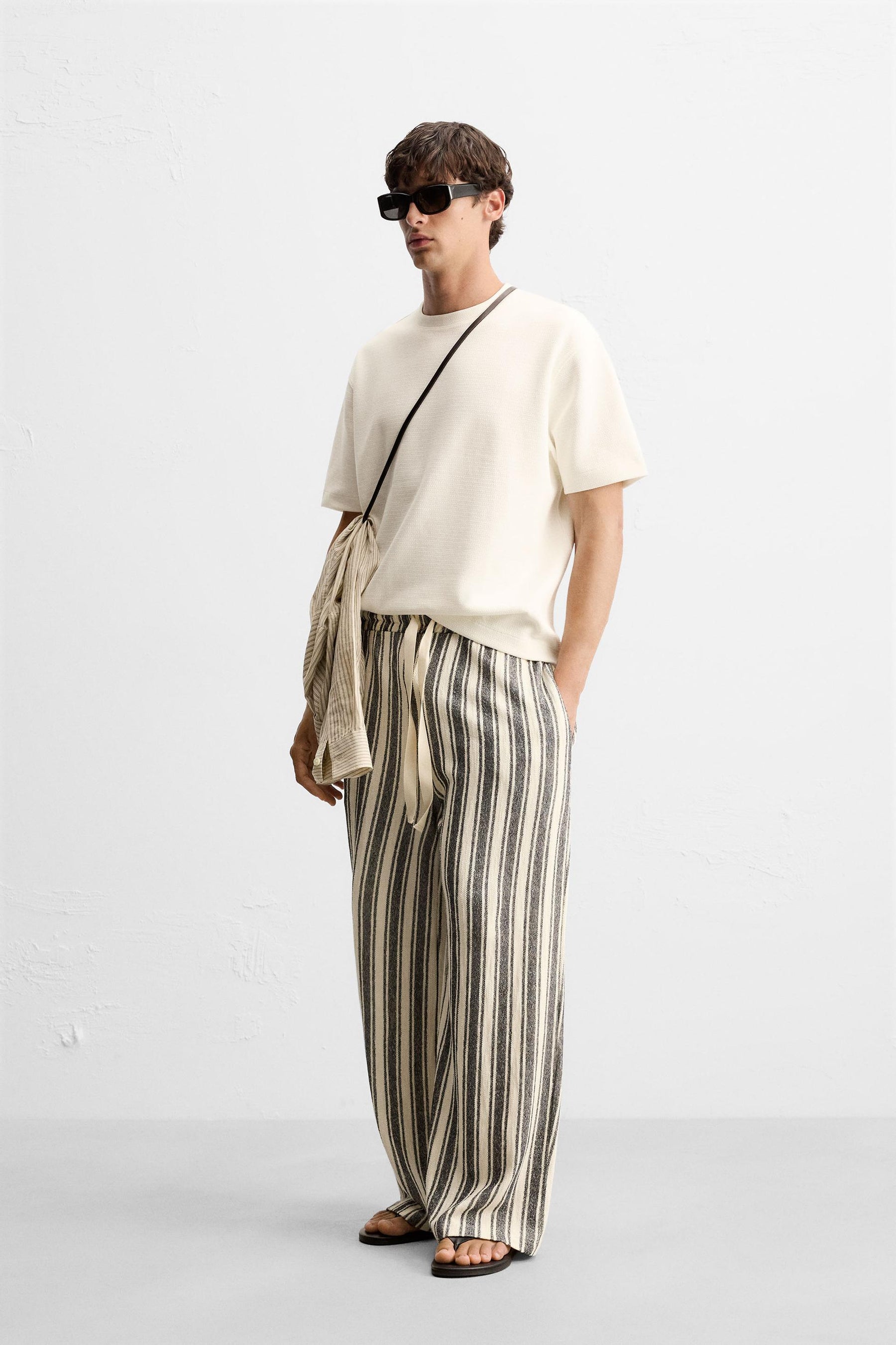 STRIPED JACQUARD TROUSERS - Image 1