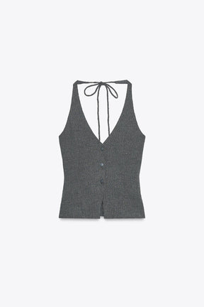Textured Waistcoat Top