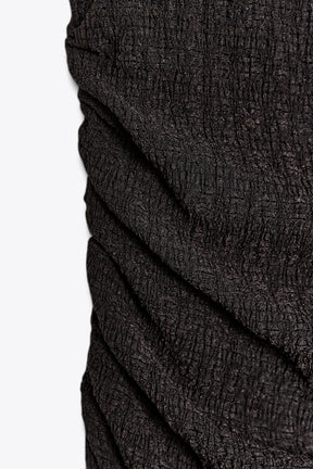 TEXTURED HALTER DRESS