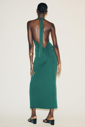 GATHERED HALTERNECK MAXI DRESS - Image 5