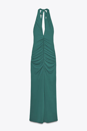 GATHERED HALTERNECK MAXI DRESS - Image 7