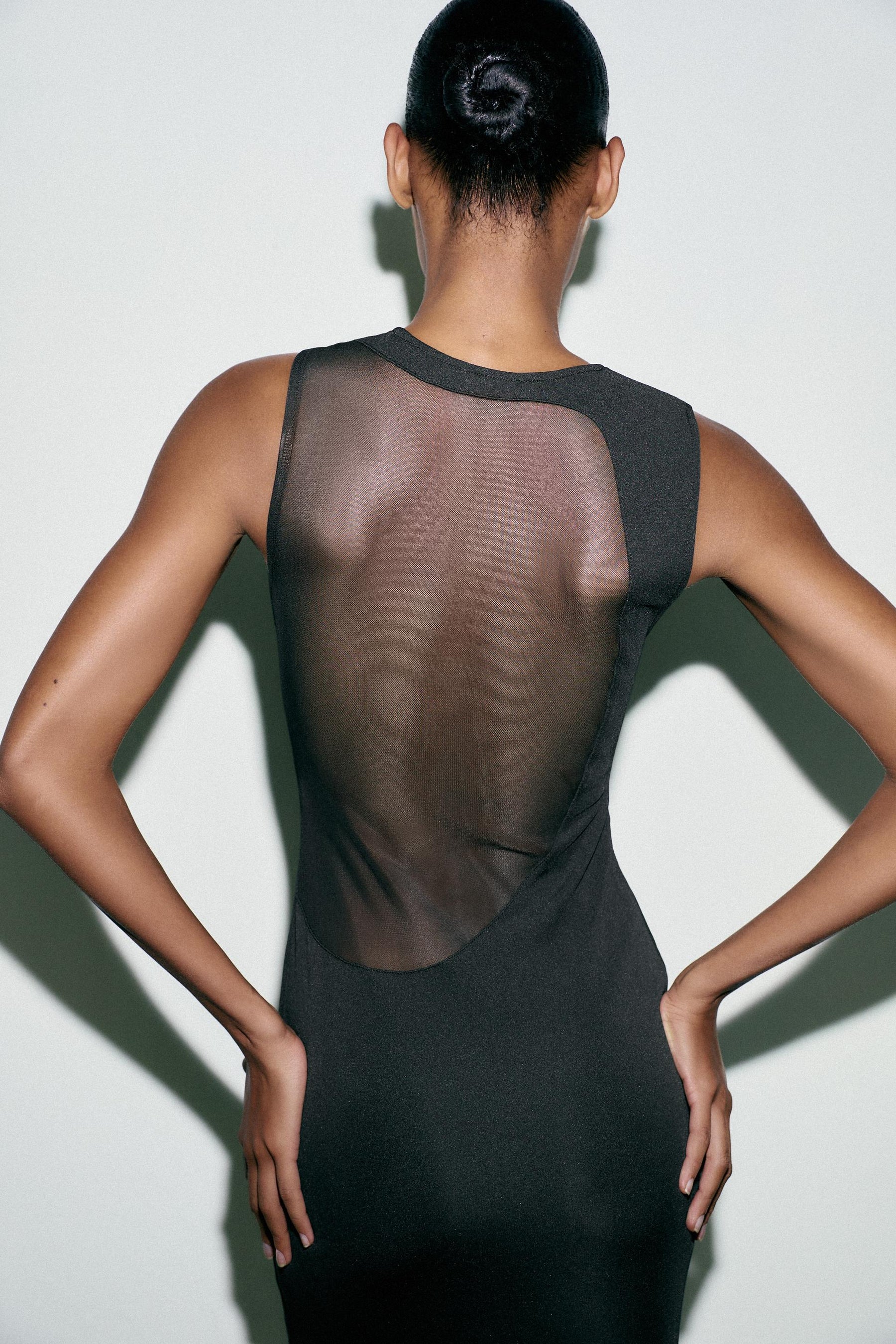 CONTRAST TULLE MAXI DRESS - Image 6