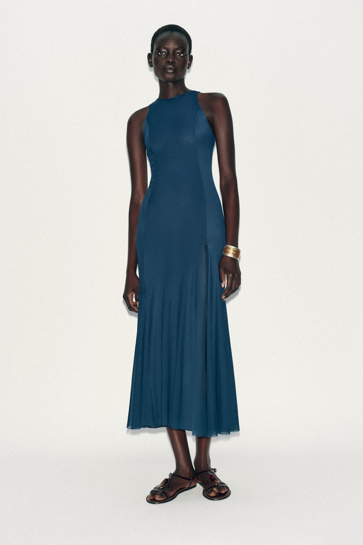 GODET TULLE LONG DRESS - Image 1