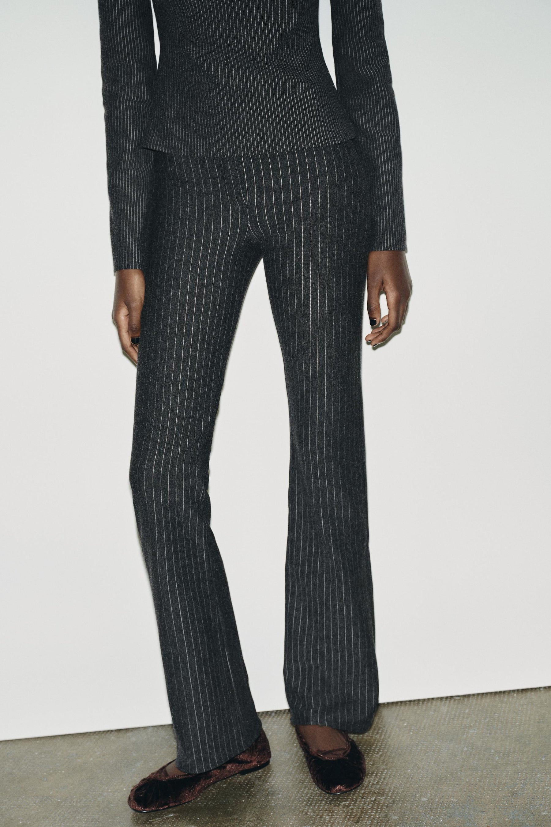 PINSTRIPE FLARE TROUSERS