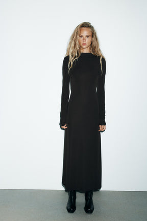 OPEN BACK CREPE DRESS - Image 1