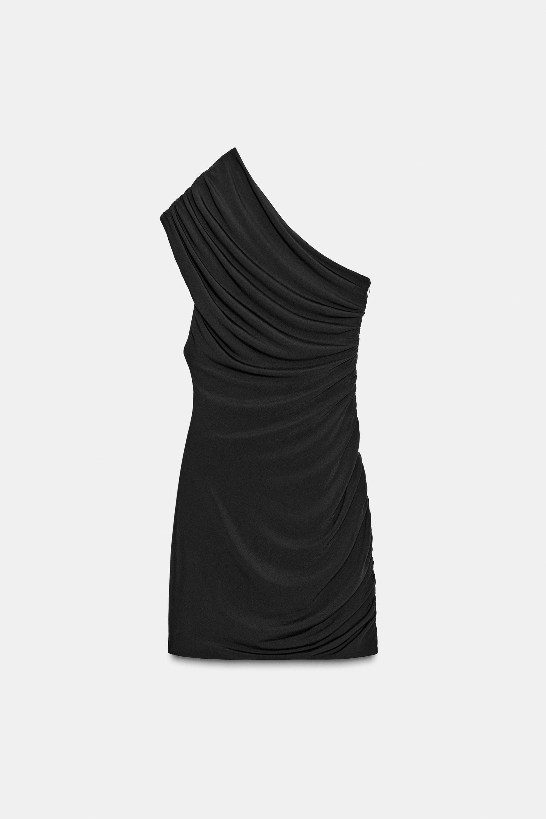 SHORT DRAPED SHIMMER DRESS - Image 6