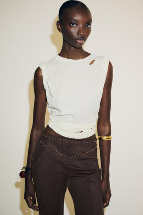 Flare Faux Suede Trousers