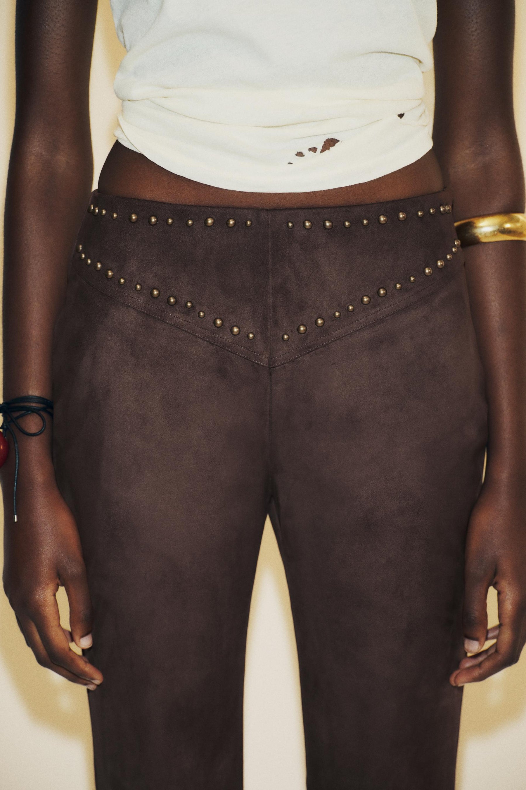 Flare Faux Suede Trousers