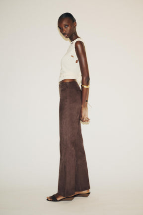 Flare Faux Suede Trousers