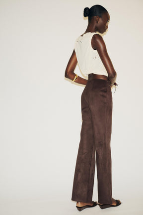 Flare Faux Suede Trousers