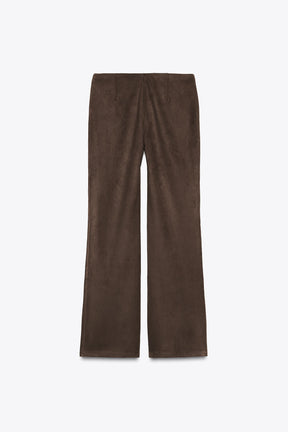 Flare Faux Suede Trousers