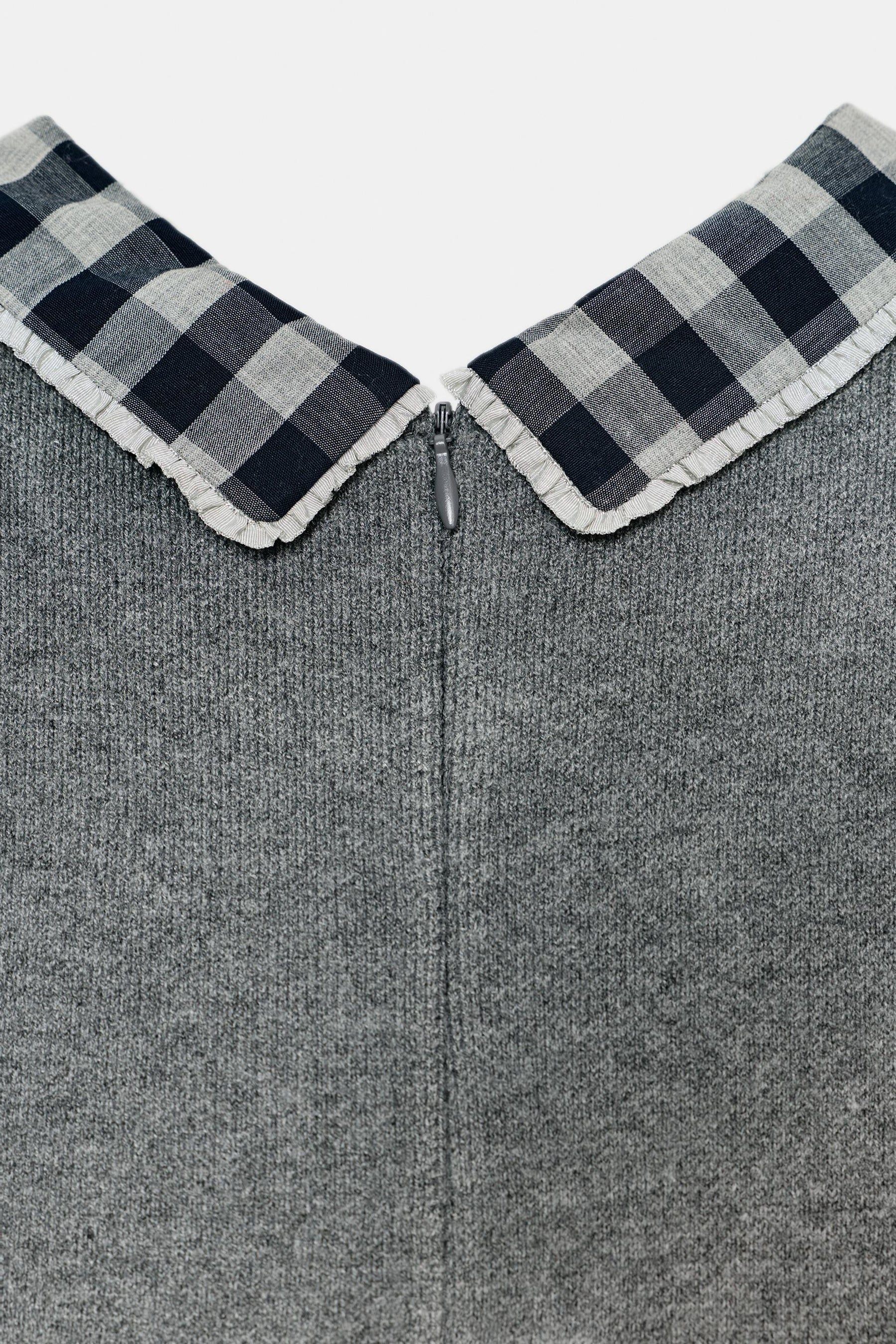 CONTRAST COLLAR DRESS - Image 3