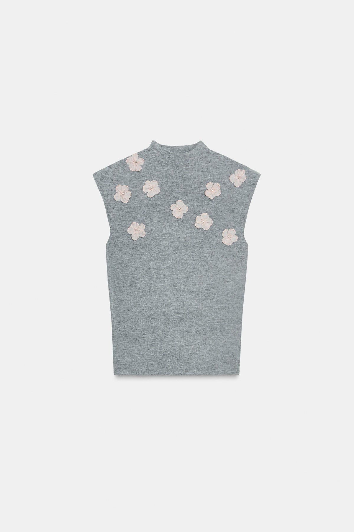 Floral embellished relief top