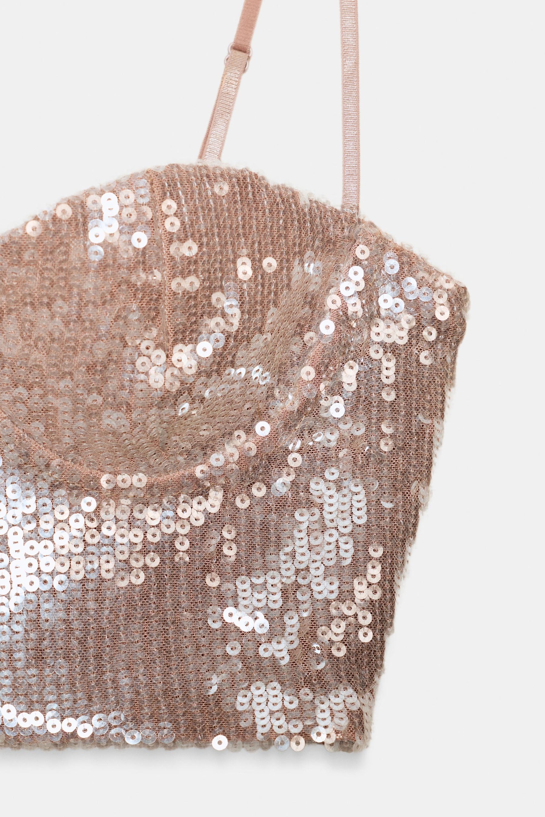 Sequinned Bralette Top