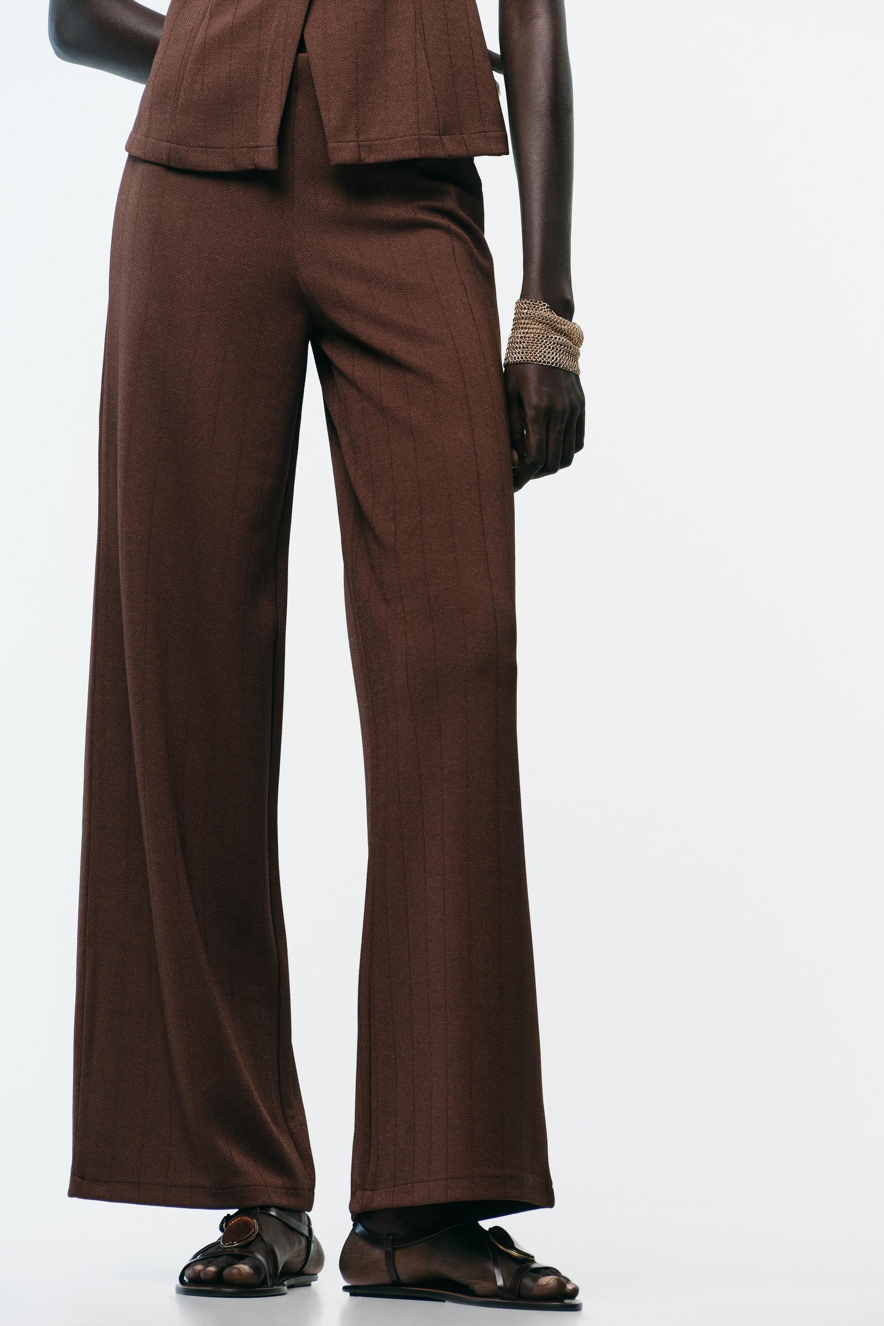 WIDE TWILL TROUSERS
