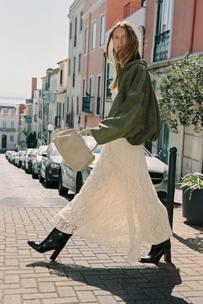 Chain-Accented Midi Skirt