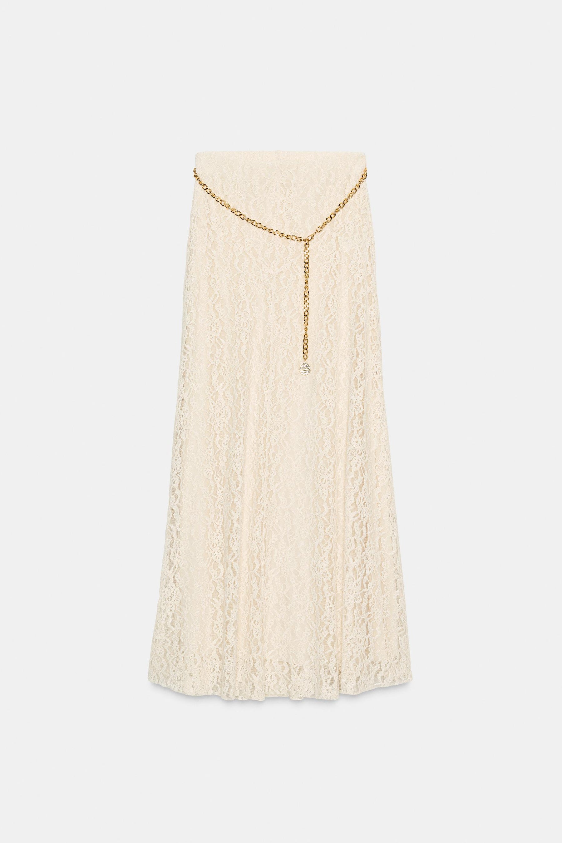 Chain-Accented Midi Skirt