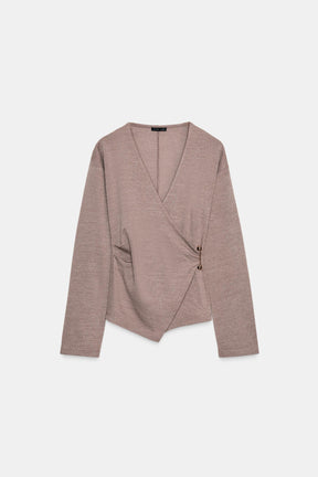 Brooch-Embellished Top