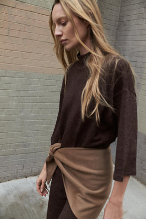 High-Neck Piqué Shirt