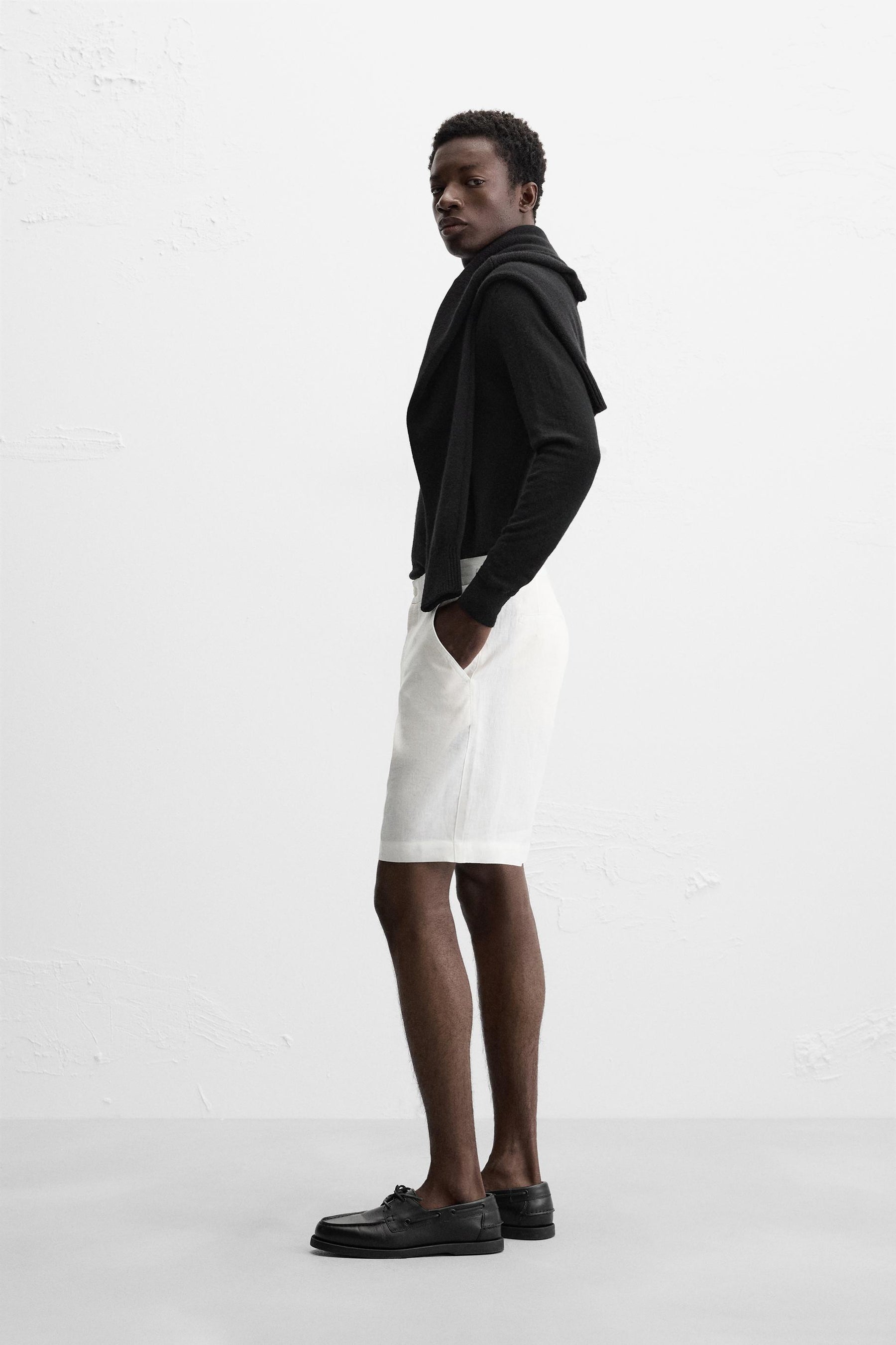 LINEN/COTTON BERMUDA SHORTS - Image 4