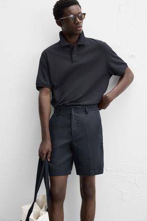 LINEN/COTTON BERMUDA SHORTS - Image 5