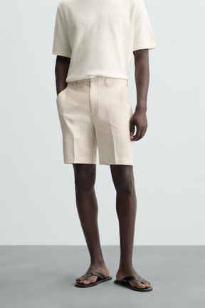 LINEN/COTTON BERMUDA SHORTS - Image 2