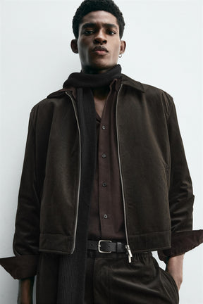 TEXTURED VELVET OVERSHIRT - Image 5